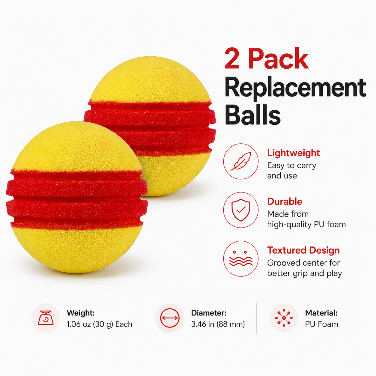 Typti Replacement Foam Balls - 2 Pack